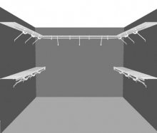 Walk in closet layout 1, 3.05m / 10' square